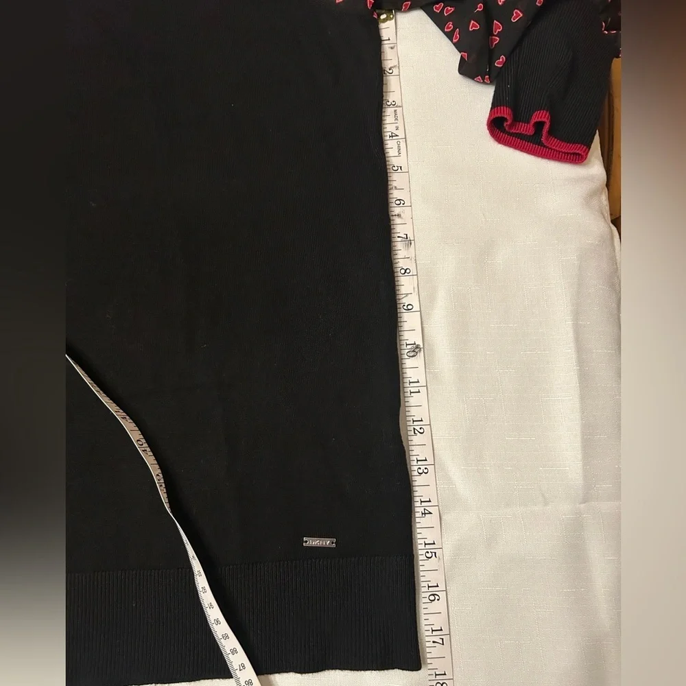 DKNY Black Knit Top with Sheer Sleeves. - Picture 13 of 14